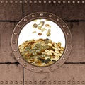Porthole - Safe - Bitcoins Royalty Free Stock Photo