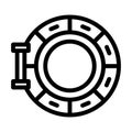 Porthole Vector Thick Line Icon For Personal And Commercial Use