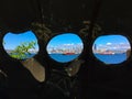 Seattle skyline viewed through Portholes Royalty Free Stock Photo