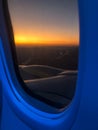 Porthole, view of sunset