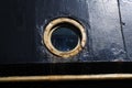 Porthole of a vintage sailing ship Royalty Free Stock Photo