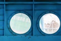 Portholes inside the aircraft Royalty Free Stock Photo