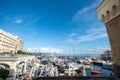 Porticciolo Santa Lucia di Napoli on a sunny day with Vesuvius in the background in the year 2023