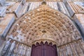 Portico of the Batalha monastery (Santa Maria da Vitoria) in Portugal. World Heritage Site by UNESCO