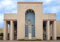 Portico of the France Hall of Varied Industries along the Esplanade in Fair Park in Dallas, Texas.