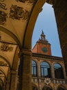 Portico in the historic centre of Bologna, Italy Royalty Free Stock Photo