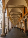 Portico in the historic centre of Modena, Italy