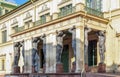 Portico of New Hermitage building with Atlantes, Saint Petersburg, Russia