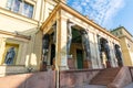 Portico of New Hermitage building with Atlantes, Saint Petersburg, Russia