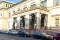 Portico of New Hermitage building with Atlantes, St. Petersburg, Russia