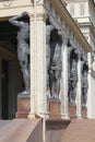 Portico of the New Hermitage in St. Petersburg, Russia.