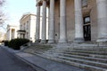 Porticos and columns of the 19th century historic buildings at the Snug Harbor, Staten Island, NY Royalty Free Stock Photo