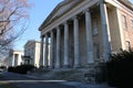 Porticos and columns of the 19th century historic buildings at the Snug Harbor, Staten Island Royalty Free Stock Photo