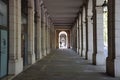 Porticos of Paseo de Picasso street in Barcelona. Royalty Free Stock Photo