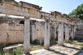 Porticus post scaenam and Pulpitum of Roman Theatre at Aphrodisias Archaeological Site, AydÃÂ±n Province, Turkey Royalty Free Stock Photo