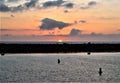 Portifino California ocean side sunset in Redondo Beach, California, United States Royalty Free Stock Photo