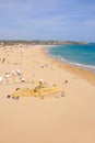 PORTIMAO, PORTUGAL - MAI 24, 2019: View on the beach Portimao in Algarve, Portugal