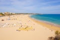 PORTIMAO, PORTUGAL - MAI 24, 2019: View on the beach Portimao in Algarve, Portugal