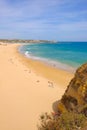 PORTIMAO, PORTUGAL - MAI 24, 2019: View on the beach Portimao in Algarve, Portugal