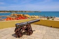 PORTIMAO, PORTUGAL - MAI 24, 2019: View on the gun in the Fort of Santa Catarina in Portimao, Algarve