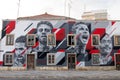 Grafitti painting of several soccer celebrities Royalty Free Stock Photo