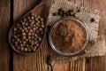 Portion of Allspice powder Royalty Free Stock Photo