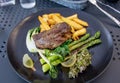 Portion of beef fillet steak with vegetables Royalty Free Stock Photo