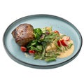Portion of beef mignon steak with vegetables Royalty Free Stock Photo