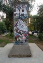 Portion of Berlin Wall with Graffiti at Post-Block Checkpoint in Tirana Albania