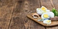 Portion of boiled Eggs sliced Royalty Free Stock Photo