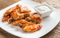 Portion of buffalo chicken wings