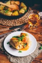 Portion of Cabbage Rolls Stuffed with Ground Meat