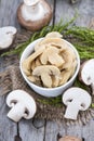 Portion of canned Mushrooms