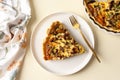 Portion of chanterelle pie on a plate