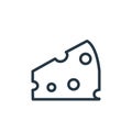 portion of cheese icon vector from food concept. Thin line illustration of portion of cheese editable stroke. portion of cheese