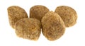 Portion of chicken meatball dog food