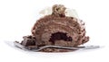 Portion of Chocolate Cake on white Royalty Free Stock Photo