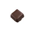 Portion of chocolate with milk on white background