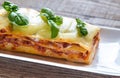 Portion of classic lasagne Royalty Free Stock Photo