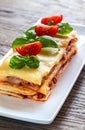 Portion of classic lasagne Royalty Free Stock Photo