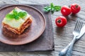 Portion of classic lasagne Royalty Free Stock Photo