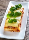 Portion of classic lasagne Royalty Free Stock Photo