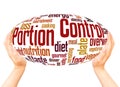 Portion Control word cloud hand sphere concept Royalty Free Stock Photo