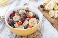 Portion of Cornflakes with fresh Fruits