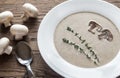 Portion of creamy mushroom soup Royalty Free Stock Photo