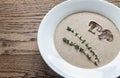 Portion of creamy mushroom soup Royalty Free Stock Photo