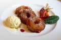 Portion of deep fried battered sweet apple rings