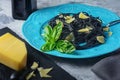 Portion Delicious Cuttlefish Black Ink Spaghetti
