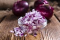 Portion of diced Red Onions Royalty Free Stock Photo