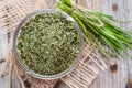 Portion of dried Chive (in a bowl) Royalty Free Stock Photo